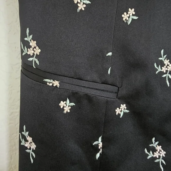 Tina Hägen Size 10 Floral Black Women's Blazer Jacket - Picture 6 of 8